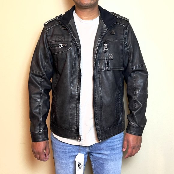 NWT David Outerwear Mens Leather Jacket - Picture 13 of 14